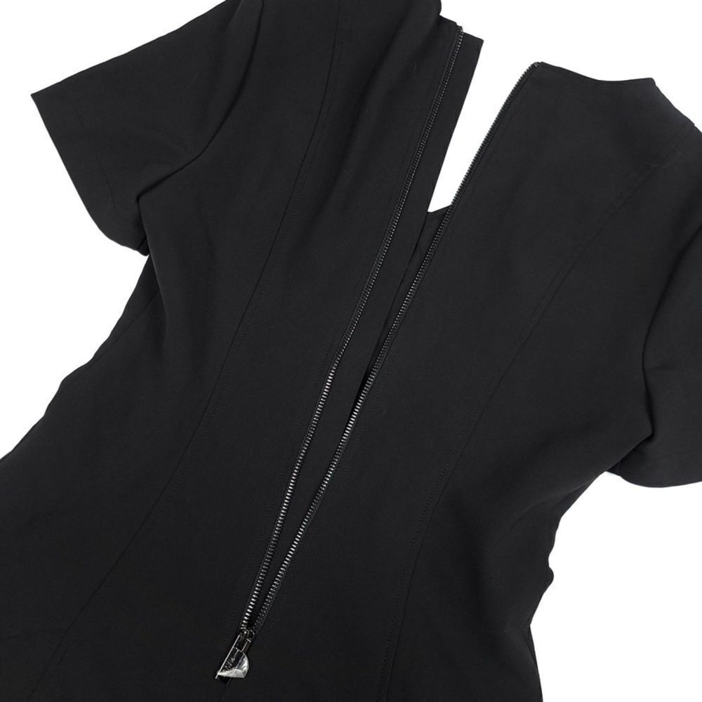 Havva Tailored Military Seamed Short Sleeve Mini Dress Black Gold Preppy Small — image 7 of 7